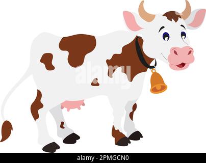 Cartoon Cow in Flat Style Vector Illustration.eps Stock Vektor