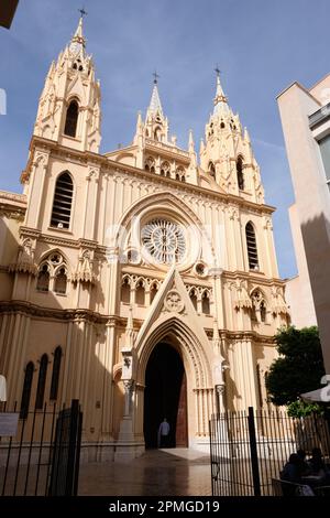 Neogotische Kirche El Sagrado Corazón de Jesús. Málaga, Spanien. Stockfoto