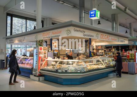 Marheineke Markthalle, Marheineke-Platz, Bergmannstraße, Kreuzberg, Berlin, Deutschland *** Lokale Bildunterschrift *** , Berlin, Deutschland Stockfoto
