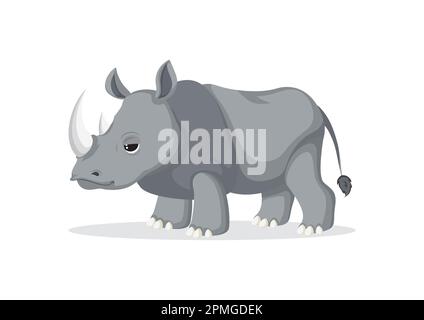 Clipart-Rhinozerovektor isoliert auf weißem Hintergrund Stock Vektor