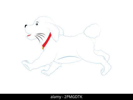 Clipart-Vektor-Bichon-Hund Stock Vektor