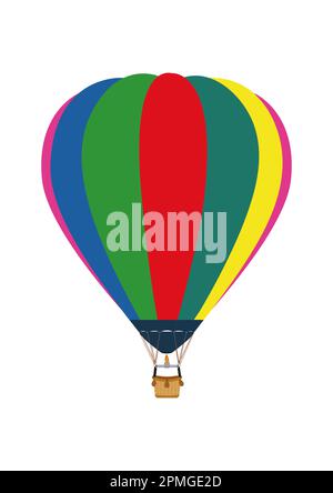 Clipart Heißluftballon. Bunte Heißluftballons fliegen. Heißluftballon am Himmel Stock Vektor