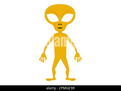 Ein gelber Cartoon-Alien. Vektordarstellung von Aliens isoliert auf weißem Hintergrund Stock Vektor