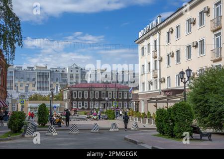 Tomsk, Blick auf die Hauptstraße der Stadt Lenin Avenue Stockfoto