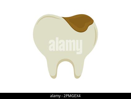 Vektordarstellung der zerfallenen Zähne isoliert auf weißem Hintergrund Stock Vektor