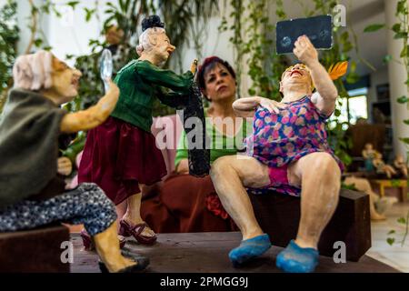 Sevcan Cerkez in ihrem Atelier in Agirda, Boğazköy, Zypern Stockfoto