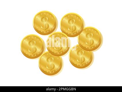 Vektor Der Golden Coin Clipart, Isoliert Auf Weißem Hintergrund Stock Vektor