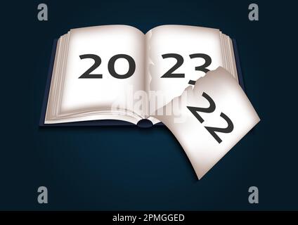 Frohes Neues Jahr 2023 Buch Stock Vektor