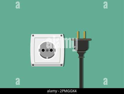 Steckdosenleiste Clipart. Elektrischer Steckervektor Stock Vektor