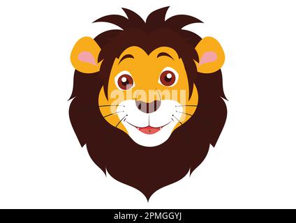 Symbol des Löwengesichts. Tiere. Vektor Löwengesicht Stock Vektor