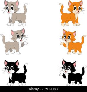 Abbildung: Vier Katzen in verschiedenen Farben Stock Vektor
