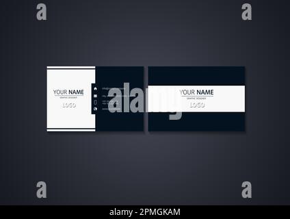 Visitenkarte Für Professionelles Design In Dunkelblau Stock Vektor