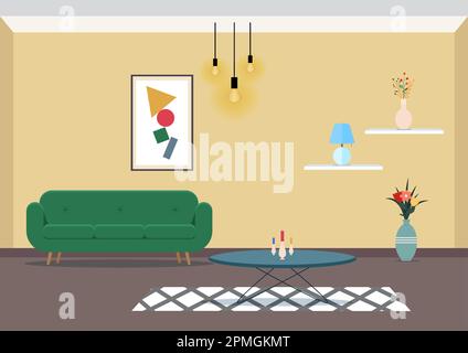 Modernes Wohnzimmerdesign Stock Vektor