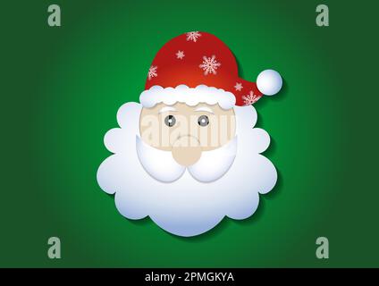 Weihnachtsmann-Kopf-Clipart-Vektor-Illustration Stock Vektor