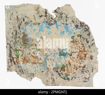 Seitenwand – Fragment (Frankreich); Blockdruck, maschinengefertigtes Papier; 55 x 49 cm (21 5/8 x 19 5/16 Zoll) Stockfoto