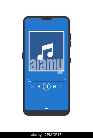Smartphone mit Musik-Player-Vektor Stock Vektor