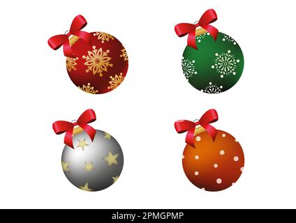 Realistischer Weihnachtsball Auf Weißem Hintergrundvektor. Weihnachtsdekoration Stock Vektor