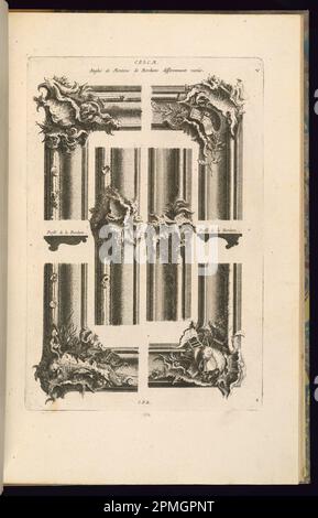 Print, Angles et Montans de Bordures Differemment Variés; entworfen von Francois de Cuvilliés the Elder (Belgien, aktives Deutschland, 1695 - 1768); Deutschland; Ätzen und Gravieren auf cremefarbenem Laienpapier; Platemark: 33,2 x 22,4 cm (13 1/16 x 8 13/16 Zoll) Blatt: 44 x 28,6 cm (17 5/16 x 11 1/4 Zoll) Stockfoto