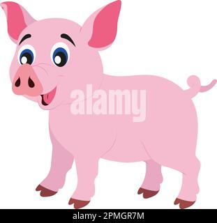 Vektor-Schwein-Cartoon-Figur Stock Vektor