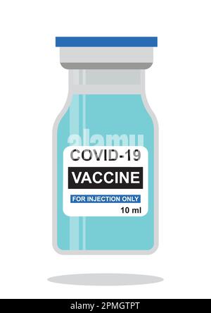 Impfstoffflasche gegen COVID-19 Stock Vektor