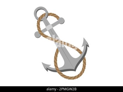 Vektordarstellung des Ankerpunktes auf weißem Hintergrund isoliert Stock Vektor