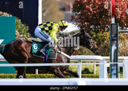 Liverpool, Großbritannien. 13. April 2023. Shishkin Ridden by Nico de Boinville gewinnt die Alder Hey Aintree Bowl während des Randox Grand National Festivals 2023 Opening Day auf der Rennbahn Aintree, Liverpool, Großbritannien, 13. April 2023 (Foto von Conor Molloy/News Images) in Liverpool, Großbritannien, am 4./13. April 2023. (Foto: Conor Molloy/News Images/Sipa USA) Guthaben: SIPA USA/Alamy Live News Stockfoto