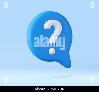 3D Meldungsfeld mit Fragezeichen. Stock Vektor
