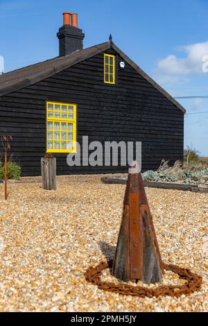 Prospect Cottage in Dungeness, England. Prospect Cottage ist die ehemalige Heimat des Künstlers, Filmemachers, Schwulenrechtlers & Gärtners Derek Jarman SMP News Stockfoto