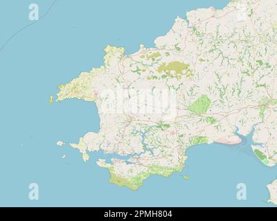 Pembrokeshire, Region Wales - Großbritannien. Straßenkarte Öffnen Stockfoto