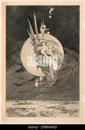 Druck, La Lune de Miel; Frankreich; Ätzen in schwarzer Tinte auf Maulbeerpapier; Platte: 37,5 x 25 cm (14 3/4 x 9 13/16 Zoll) Papier: 42 x 26,6 cm (16 9/16 x 10 1/2 Zoll); Bequest of George Campbell Cooper; 1896-3-414 Stockfoto