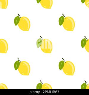 Nahtloses Muster mit handgezeichneten Zitronen. Vektorhintergrund mit leckeren Zitrusfrüchten zum Einpacken von Papier, Textil, Aufdruck, Karton Stock Vektor