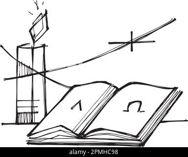 Handgezeichnete Vektordarstellung oder Zeichnung der bibel Stock Vektor