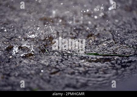 Cayenne, Frankreich. 13. April 2023. Illustration zeigt Regen während eines königlichen Besuchs zum Start der ESA-Mission „Juice“ „Jupiter Icy Moons Explorer“ vom Guayana Space Centre in Kourou, Französisch-Guayana, Frankreich, am Donnerstag, den 13. April 2023. Der Start wurde aufgrund schlechter Wetterbedingungen am Donnerstag um 24 Stunden auf Freitag verschoben. BELGA FOTO ERIC LALMAND Kredit: Belga News Agency/Alamy Live News Stockfoto