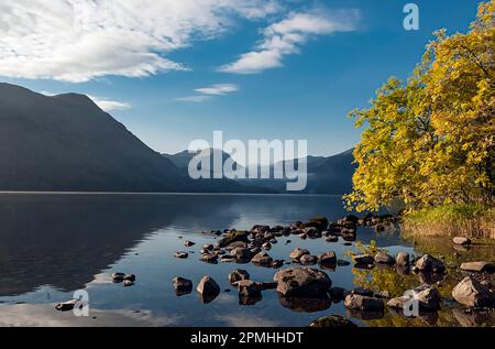 Morgenlicht, Ullswater, Lake District National Park, UNESCO-Weltkulturerbe, Cumbria, England, Großbritannien, Europa Stockfoto