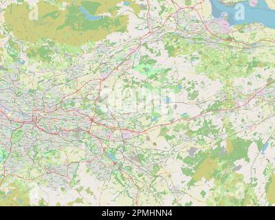 North Lanarkshire, Region Schottland – Großbritannien. Straßenkarte Öffnen Stockfoto