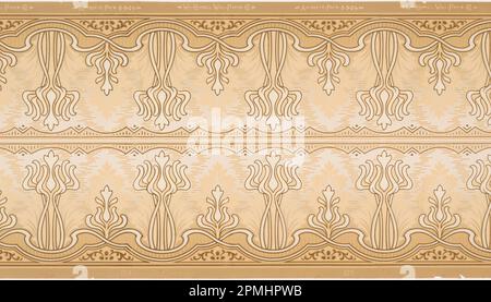 Frieze (USA); hergestellt von WM. Campbell Wall Paper Company; maschinenbedrucktes Papier; 92 x 49 cm (36 1/4 x 19 5/16 Zoll) Stockfoto