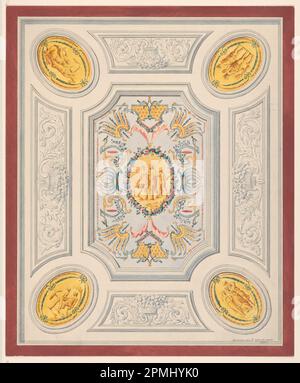 Zeichnung, Design for a Painted ceiling; hergestellt von Jan Schtchukin (Russisch, 1759 - 1828); England; Graphit, Stift und schwarze Tinte, Pinsel und Aquarell auf Papier Stockfoto