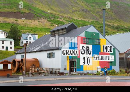 Grana, alte Fischfabrik, Heringsmuseum, Sildarminjasafn, Siglufjoerdur, Island Stockfoto