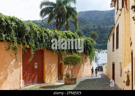 Icod de los Vinos, kleine, aber charmante kleine Stadt mit dem berühmten Dracena-Baum. Stockfoto