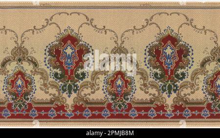 Frieze (USA); hergestellt von York Wall Paper Company (USA); maschinenbedrucktes Papier; 91 x 49,5 cm (35 13/16 x 19 1/2 Zoll) Stockfoto