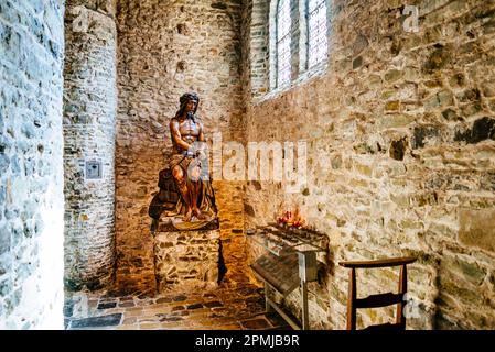 Die Statue des Gefangenen Christus. Basilius-Kapelle. Die Basilika des Heiligen Blutes ist eine römisch-katholische Basilika in Brügge. Erbaut zwischen 1134 und 1157 als Bursche Stockfoto