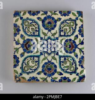 Wandfliesen (Osmanisches Reich (heute Syrien)); Bleiglasiertes Steingut Stockfoto