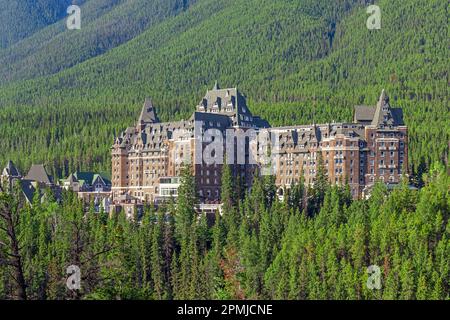 Banff Springs Hotel Facade, Banff National Park, Alberta, Kanada. Stockfoto