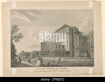 Druck, Blick auf die Oper in Paris; Gravur auf Papier; Platemark: 20 x 26,4 cm (7 7/8 x 10 3/8 Zoll) H x B (gesamt): 21 x 28,3 cm (8 1/4 x 11 1/8 Zoll); Bequest von Erskine Hewitt; 1938-57-1399 Stockfoto