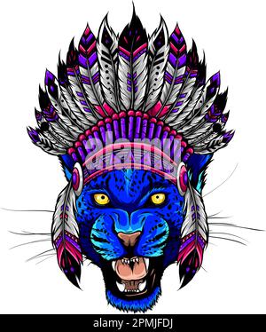 vektordarstellung des künstlerischen Chic des Leoparden. Digital auf weißem Hintergrund Stock Vektor