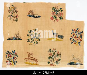 Fragment (Frankreich); Wollstickerei auf Baumwollbasis Stockfoto