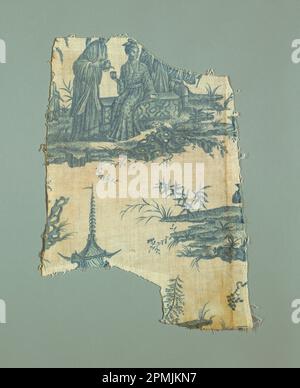 Fragments, La pagode sur un pont de Rochers (die Pagode auf einer Felsbrücke); Unternehmen: Oberkampf & Cie. (Frankreich); Frankreich; Baumwolle; Warp x Schuss (A): 95 x 24 cm (37 3/8 x 9 7/16 Zoll) Kette x Schuss (b): 87 x 24 cm (34 1/4 x 9 7/16 Zoll) Kette x Schuss (c): 47 x 32 cm (18 1/2 x 12 5/8 Zoll) Kette x Schuss (d): 94 x 20 cm (37 Zoll X 7 7/8 Zoll) Kette x Schuss (e): 80 x 20 cm (31 1/2 x 7 7/8 Zoll) Warp x Weft (f): 80 x 12,5 cm (31 1/2 x 4 15/16 Zoll); Bequest von Elinor Merrell; 1995-50-73-a/f Stockfoto