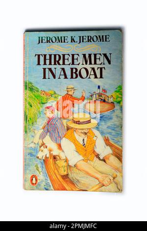 "Three Men in a Boat" von Jerome K Jerome Taschenbuch. Abgenutzt. Pinguin. Stockfoto