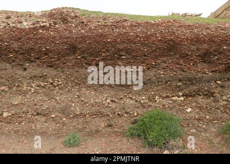 Kulturschicht in Cäsarea, Israel Stockfoto