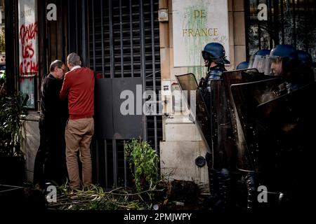 Gerard Cambon / Le Pictorium - 12. Protesttag gegen das Rentengesetz - 13/4/2023 - Frankreich / Paris / Paris - Protest gegen das Rentengesetz Stockfoto